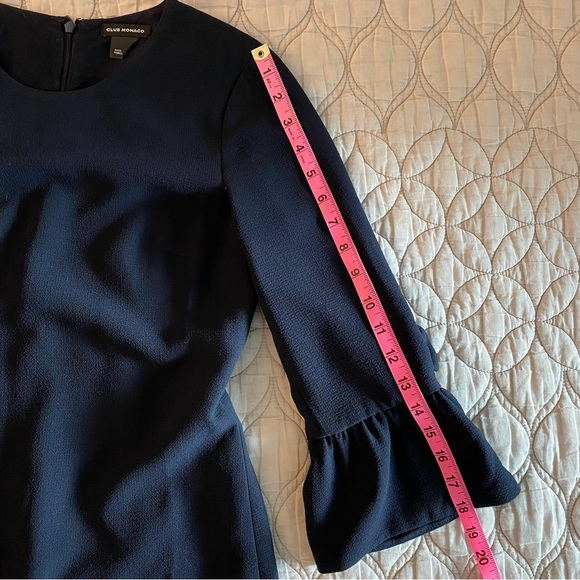 Club Monaco | Archibelle Bell Sleeve Dress — Navy Blue | Size 0 - Picture 14 of 15
